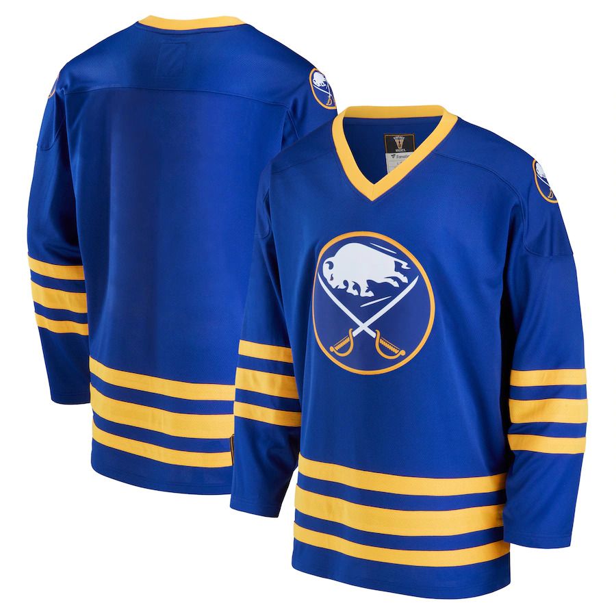 Men Buffalo Sabres Fanatics Branded Royal Premier Breakaway Heritage NHL Jersey